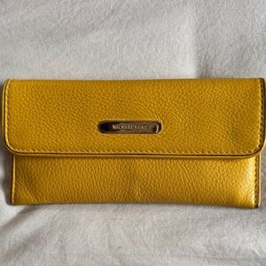 Michael Kors Mustard Leather Button Wallet